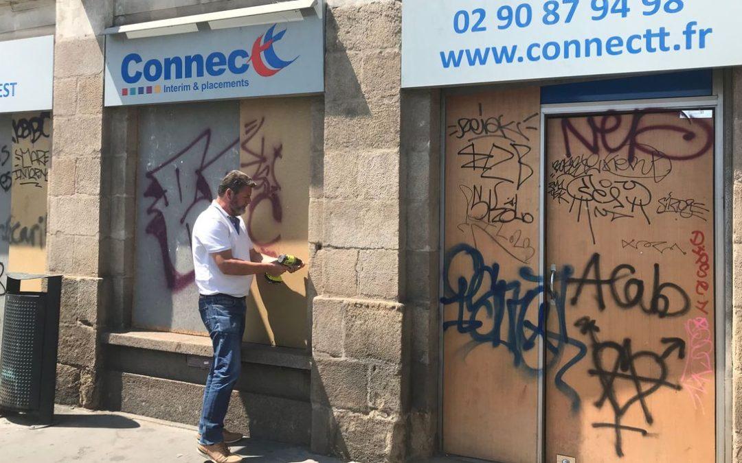 Manifestation à Nantes : les agences d’intérim se barricadent